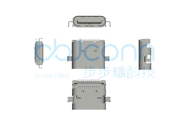 TYPE-C 24P 母座 四脚插 沉板0.80 L=7.90 CH=0.78 双排SMT