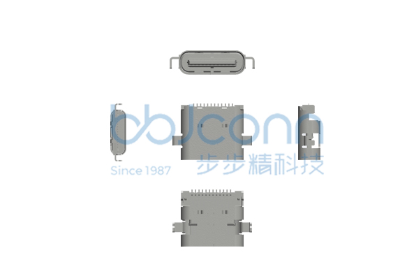 UC.01.32-1H-0003--TYPE-C 24P 母座 四脚插 沉板1.6 L=7.90 CH=0.02 双排SMT