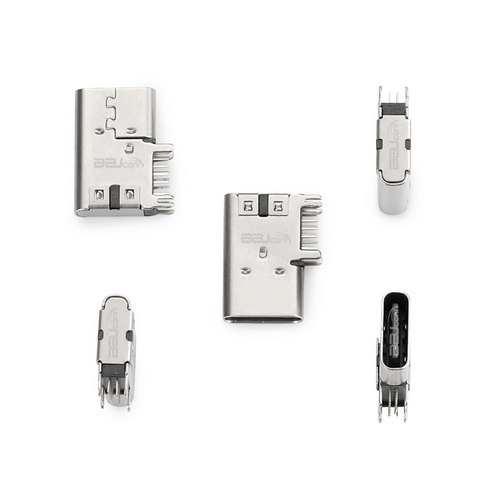 Type-C 14PIN母座 侧插L=14.0  垫高2.6 带后盖--UC.01.44-4K-0002